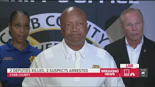 Cobb County sheriff gives update on suspects accused of killing 2 deputies