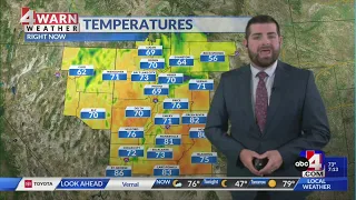 Warm temperatures will cool down as an active pattern moves in