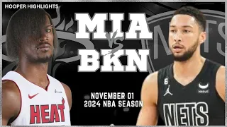 Brooklyn Nets vs Miami Heat Full Game Highlights | Nov 1 | 2024 NBA Season