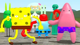 All SpongeBob Family 3D Memes Nextbot In Garry's Mod