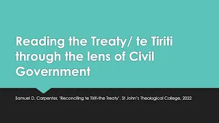 Reconciling the Treaty - 3 Samuel Carpenter
