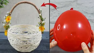 wool Craft Idea With Balloon | Home Decorating ideas handmade | wool basket | Balloon crafts