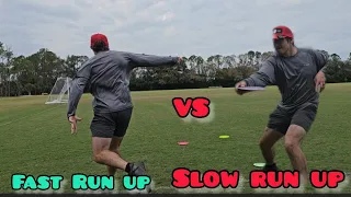 Should you do a fast run up? [Disc Golf Experiment]