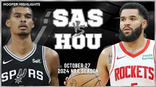 San Antonio Spurs vs Houston Rockets Full Game Highlights | Oct 27 | 2024 NBA Season