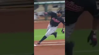 Jose Ramirez gets Hit in the Head by his OWN Helmet