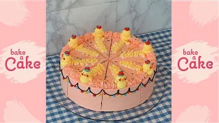 Making Colorful Duck Birthday Cake Decorating | Bake A Cake #Shorts