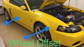 Wheel offset explained: Wheel spacers, Positive Offset, Negative Offset. Ford Mustang and other cars