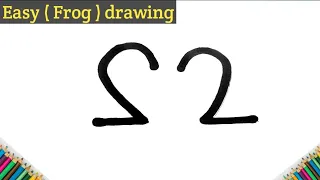 How to draw (Frog) 🐸 from 22 number । Draw Frog use 2 & turn 2 number । Easy drawing step by step .