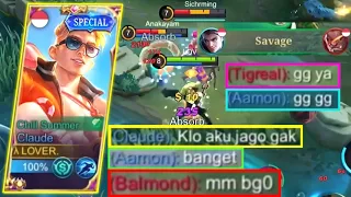 CLAUDE SAVAGE !! MM TERKUAT BUAT PLAYER SOLO RANK, AUTO GENDONG TIM - MOBILE LEGENDS