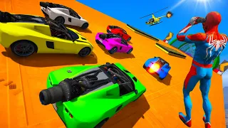 Quest Parcour Collection Super Cars, Motorcycles, Helicopters, Spider-Man and Heroes GTA V