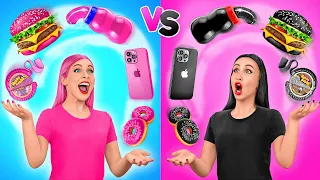 Pink Vs Schwarz Food Challenge #2 | 24 Stunden alles nur in einer Farbe essen auf Multi DO Challenge