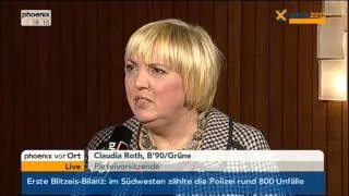 Claudia Roth (Grüne) zum Wahlausgang in Niedersachsen - VOR ORT vom 20.01.2013