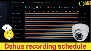 How to set up the recording schedule on a Dahua NVR for motion, alarm, IVS recording - version 4.0