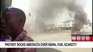 Protest Rocks Abeokuta Over Fuel/Naira Scarcity.