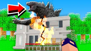 GODZILLA QUEBROU MINHA CASA NO MINECRAFT!!