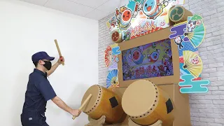 【ダンボール工作】ゲームセンターの太鼓の達人をつくってみた！Making ”Taiko no Tatsujin” of Amusement Arcade-cardboard DIY