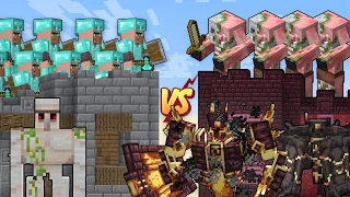 Minecraft - Villagers Vs Nether Castle - Villagers Vs Nether mobs