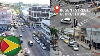 Driving through the largest ,busiest shopping area in Guyana | Regent Street Georgetown