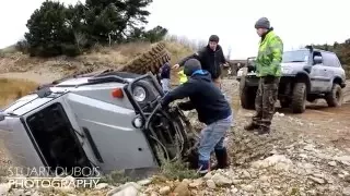 Mercedes G Wagon tips over at off-road course