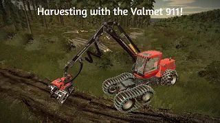 FS22 Valmet 911.4 taking down big trees on Holmakra!