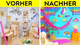 WIR RICHTEN EIN GEHEIMES ZIMMER IM SCHRANK EIN || 24H Challenge! DIY-Raum-Umgestaltung auf 123 GO!