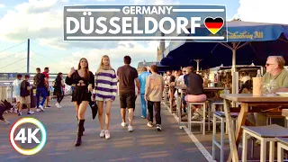 Beautiful Düsseldorf Germany in September 2022, 4K Evening City Walk in Western Germany