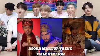 BTS REACTION ASOKA MAKEUP TREND MALE VERSION  Tiktok Compilation