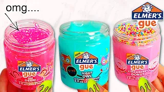 NEW ELMERS GUE SLIME REVIEW!! Strawberry Donut, Animal Party, Night Owl