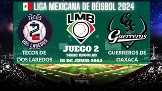 ⚾️Tecos Dos Laredos vs Guerreros de Oaxaca⚾️Donde Verlo EN VIVO|Liga Mexicana de Béisbol 2024