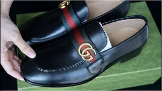 Gucci Men's Leather loafer with Double G and Web Unboxing