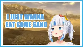 One minute of Gura talking about sand..