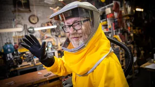 Adam Savage Cosplays the Outbreak Hazmat Suit!