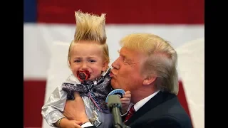 The child was frightened of the tramp  Ребенок испугался Трампа