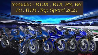 Yamaha R125 R15 R25 R3 R6 R1 R1M | Top Speed | Exhaust note | 2021