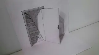 The Door Illusion-Magic Perspective with Pencil-Trick Art Drawing.3D picture Drawing