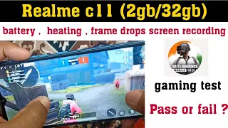 Realme c11 (2gb/32gb) bgmi pubg gaming test  battery drain and heating