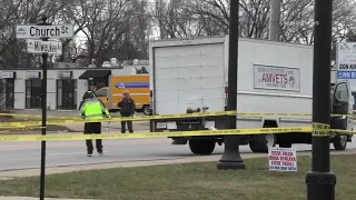 Pedestrian hit, killed by box truck in north suburban crosswalk