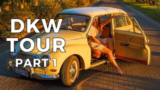 Modern car girl meets 1960's classic cars - Autounion DKW 1000S | DKW Tour Part 1 | KiaraShifts