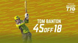 Tom Banton I 45 off 18 balls I Day 2 I Qalandars I Abu Dhabi T10 I Season 4