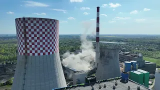 Wyburzenie chłodnię kominową Elektrowni Łagisza