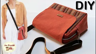 DIY Zipper Crossbody Bag with Flap | Tutorial