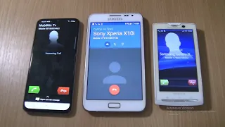 Sony Xperia fake on Samsung A40 incoming call via Fake call+Samsung Note 1 android 7+Sony Xperia X10