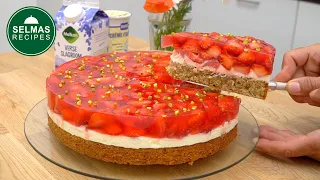 The strawberry cake that everyone loves! Simply delicious and super fruity! Perfect dessert 🍓☕