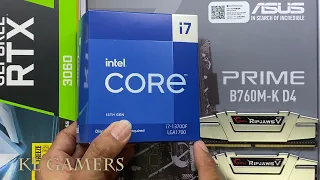 intel Core i7 13700F ASUS PRIME B760M-K D4 RIPJAWS ZOTAC RTX3060 Gaming PC Build