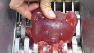 Shredding big gummy bear.