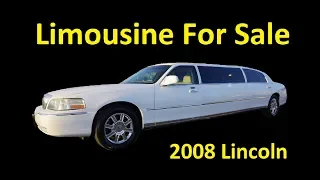 2008 LINCOLN LIMOUSINE FOR SALE ~ TOWN CAR LIMO VIDEO REVIEW