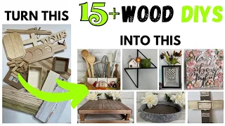 🪵 15+ EASY WOOD HOME DECOR CRAFTS | DOLLAR TREE DIYS | HOW TO MAKE WOODEN CRAFTS