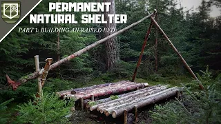 Permanent Natural Shelter ~ Part 1: Building an raised bed ~ Masterclass Campfire Cooking