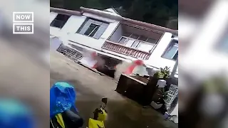 House Collapses From Heavy Rains & Flooding in China