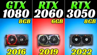 GTX 1080 vs RTX 2060 vs RTX 3050 | 20 New Games Benchmarks in 2022